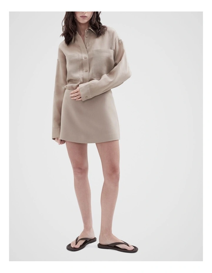 Tailored Skort in Mink image 3