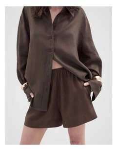 Essential Linen Shorts in Mocha