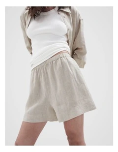 Essential Linen Shorts in Grey