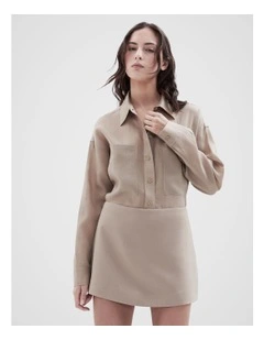 Oversized Shirt in Brown