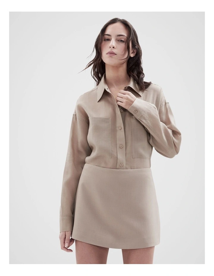Oversized Shirt in Brown image 1