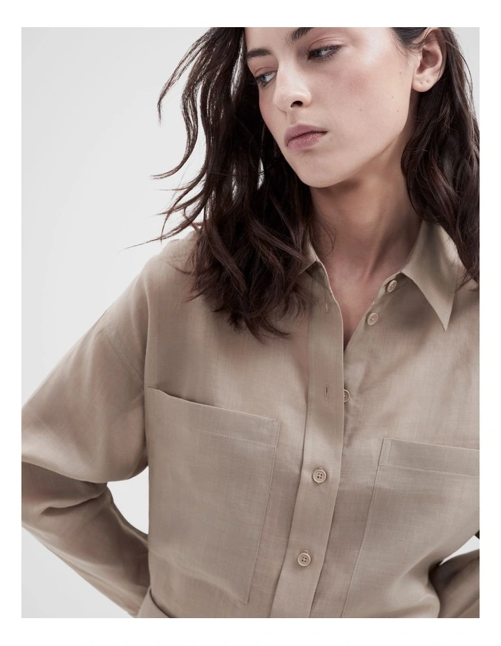 Oversized Shirt in Brown image 3