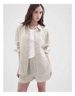 The Classic Oversized Linen Shirt in Grey