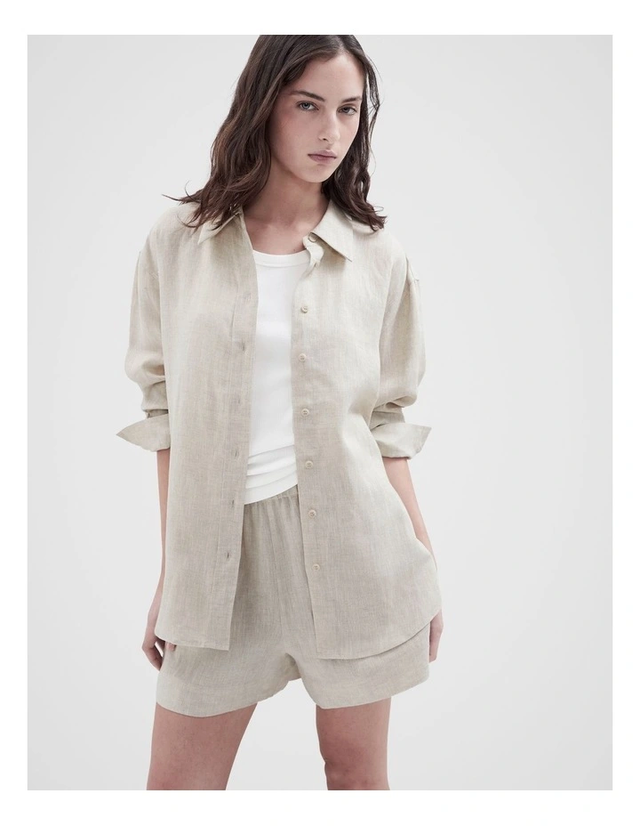 The Classic Oversized Linen Shirt in Grey image 1