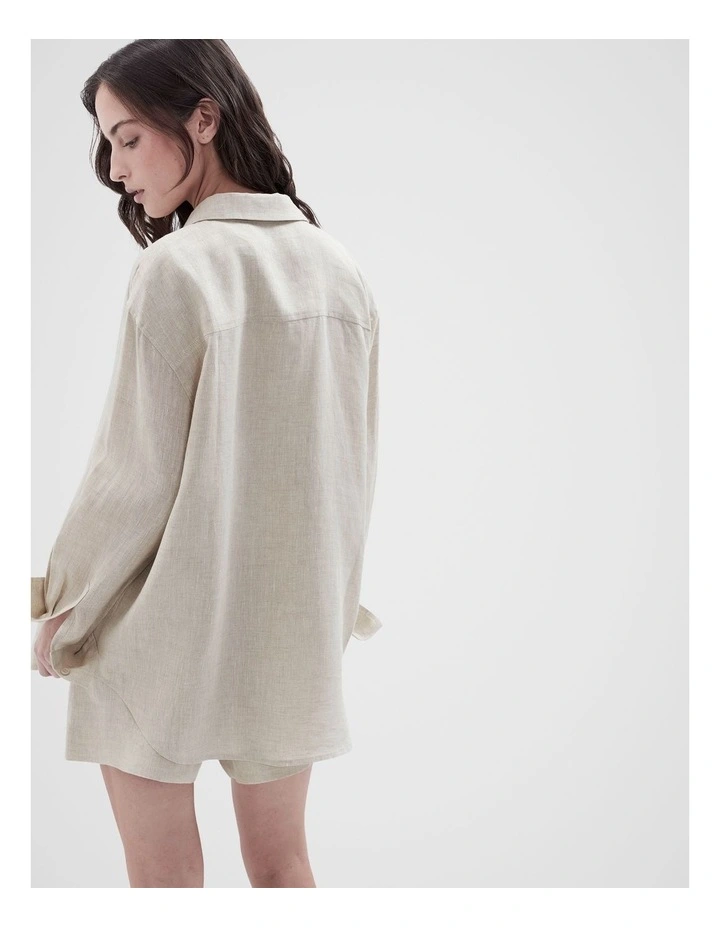 The Classic Oversized Linen Shirt in Grey image 2