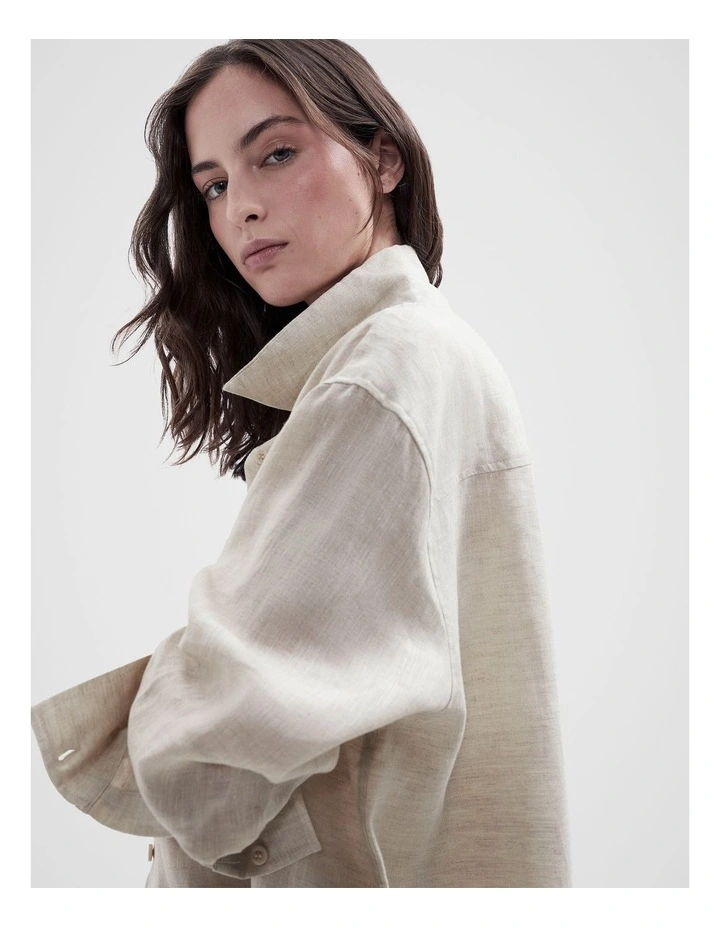 The Classic Oversized Linen Shirt in Grey image 3
