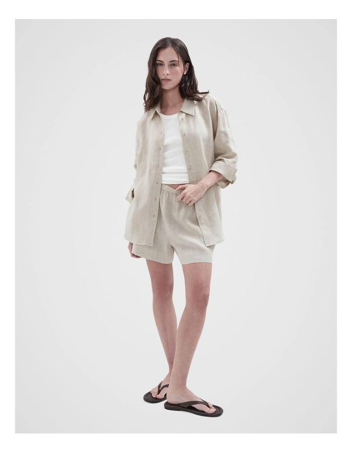 The Classic Oversized Linen Shirt in Grey image 4