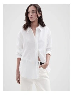 The Classic Oversized Linen Shirt in White