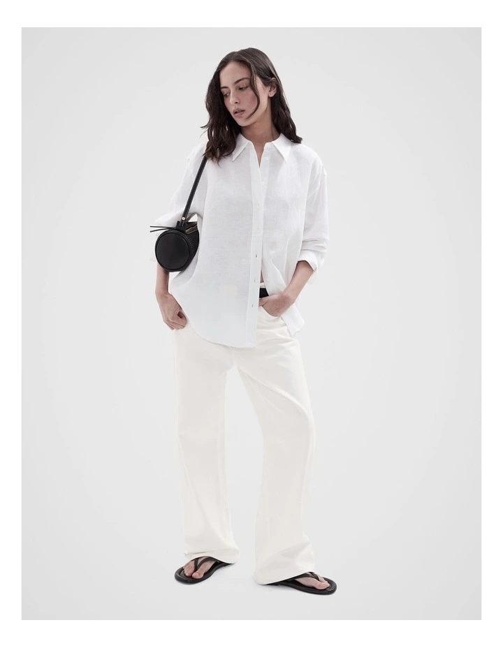 The Classic Oversized Linen Shirt in White image 4