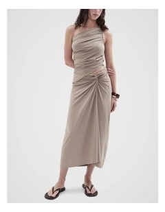 Twist Detail Skirt in Mink