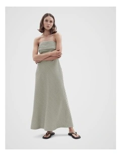 Stripe Strapless Maxi Dress
