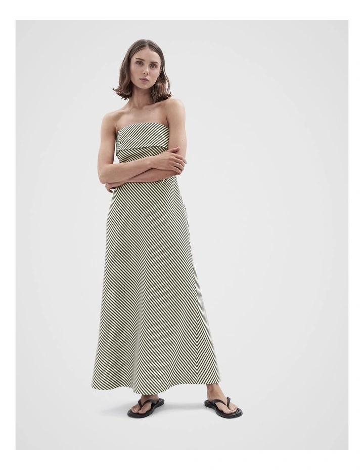 Stripe Strapless Maxi Dress image 1