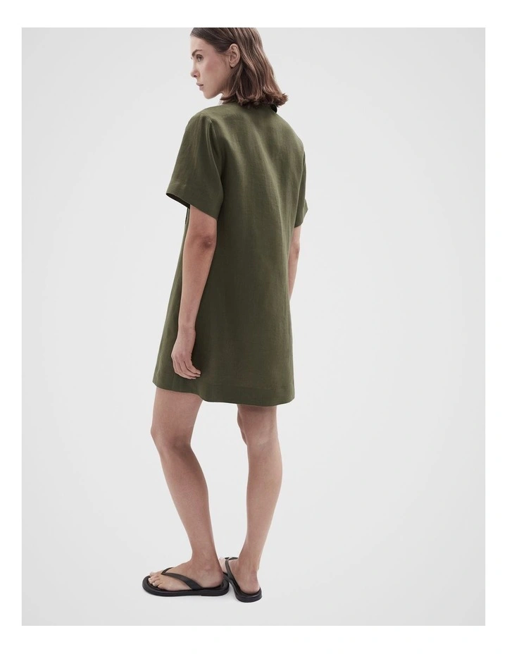 Collared Linen Utility Dress image 2