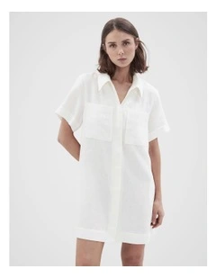 Collared Linen Utility Dress