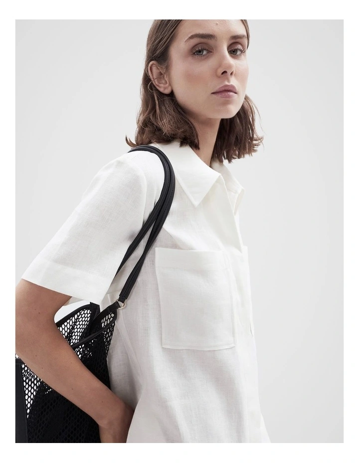 Collared Linen Utility Dress image 3