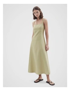 Linen Balconette Midi Dress