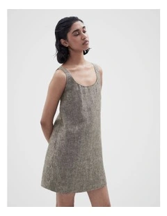 Balconette Shift Dress in Brown Mult