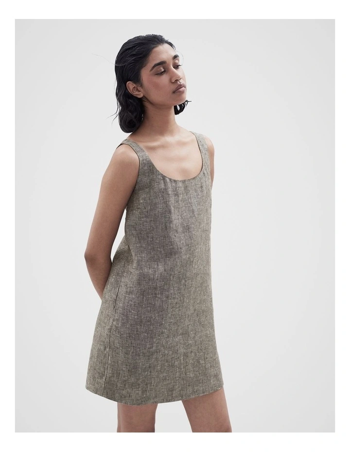 Balconette Shift Dress in Brown Mult image 1