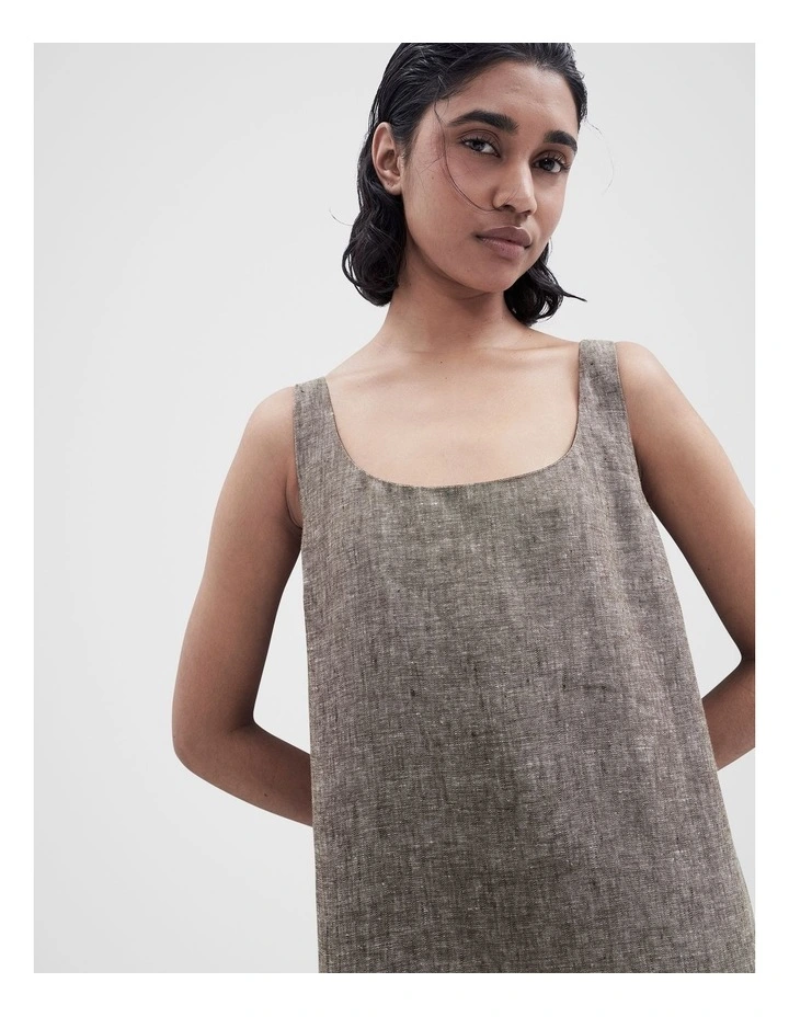 Balconette Shift Dress in Brown Mult image 3