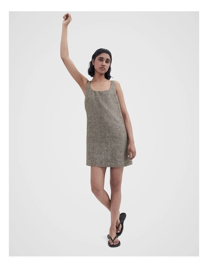 Balconette Shift Dress in Brown Mult image 4