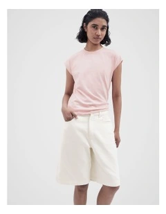 Australian Cotton Sleeveless Tee in Pink