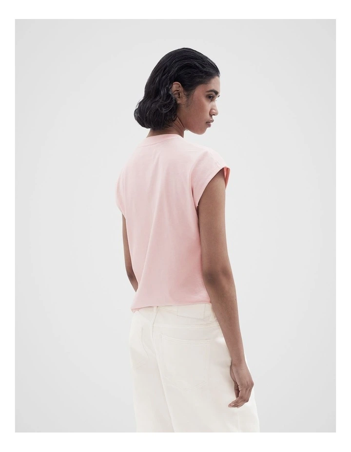 Australian Cotton Sleeveless Tee in Pink image 2