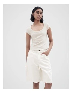 Scoop Neck Tee in Grey