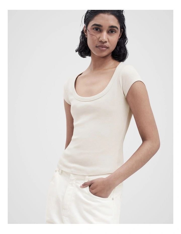 Scoop Neck Tee in Grey image 4