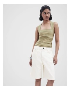 Ruched Detail Sleeveless Top