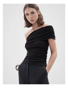Textured One Shoulder Top