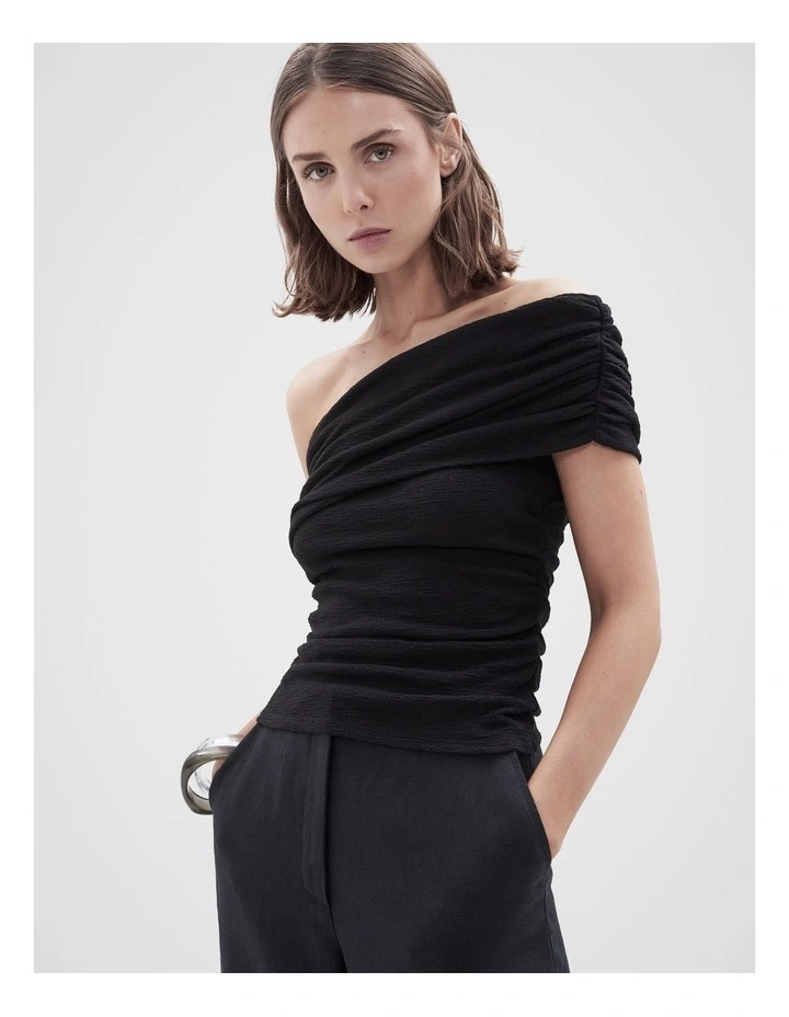 Textured One Shoulder Top image 1