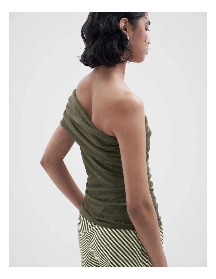 Textured One Shoulder Top image 2