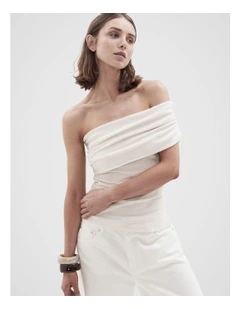 Textured One Shoulder Top