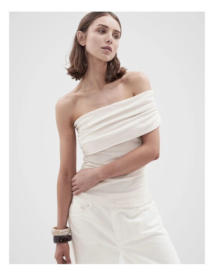 Textured One Shoulder Top image 1