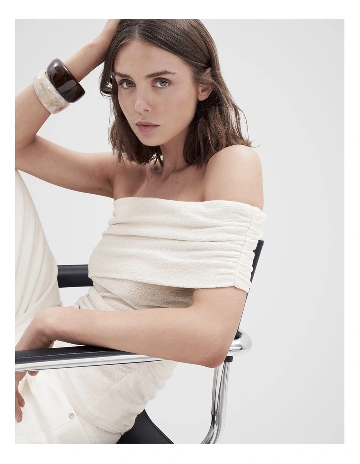Textured One Shoulder Top image 4