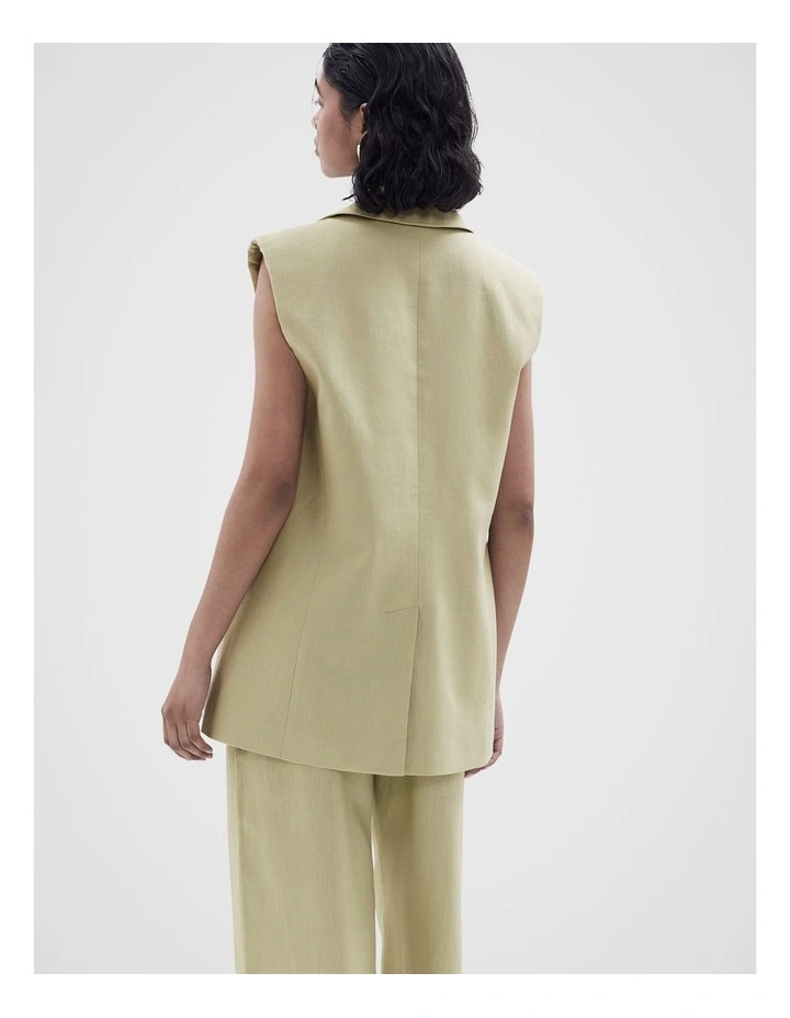 Sleeveless Linen Blazer image 2