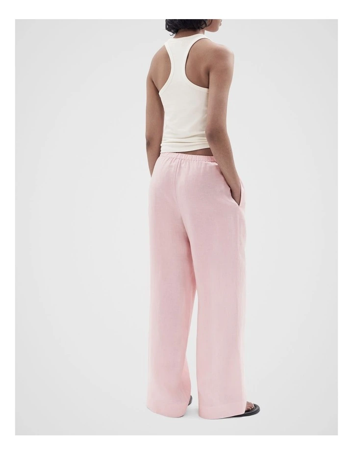 Essential Linen Wide Leg Pant in Pink image 4
