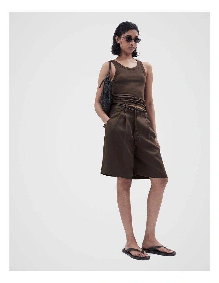 Longline Bermuda Short in Mocha image 1