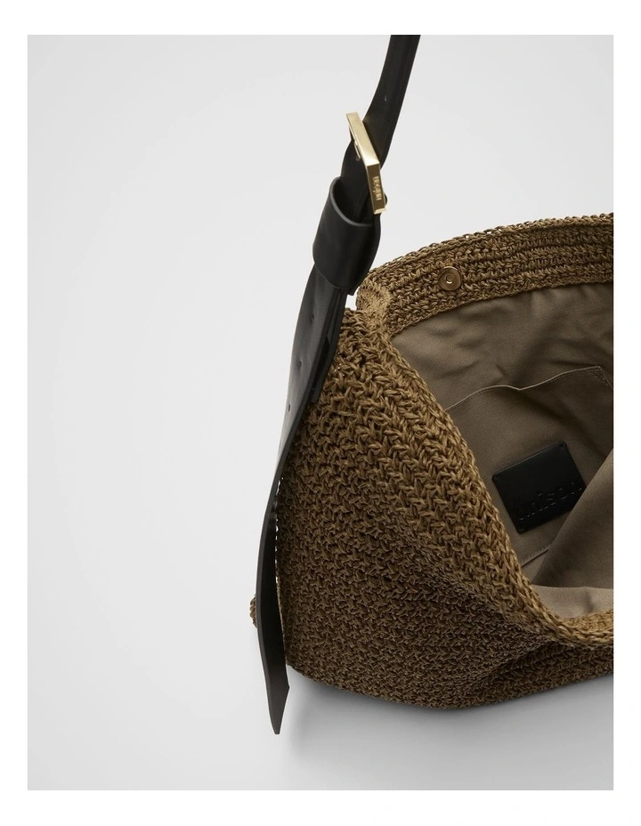 Porto Textured Hobo Bag in Green image 2