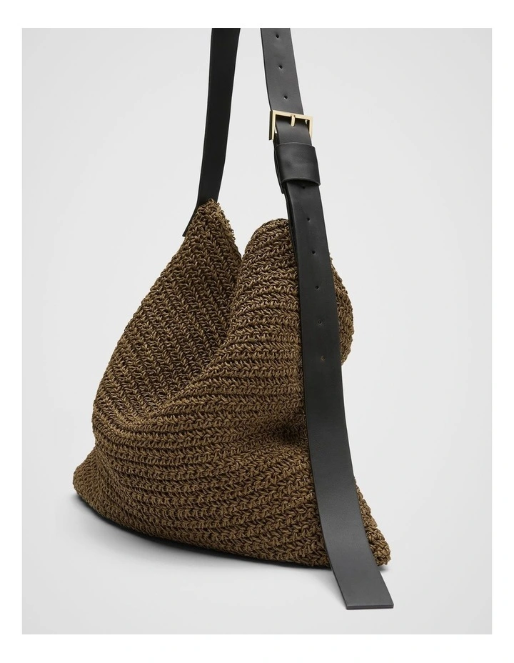 Porto Textured Hobo Bag in Green image 3