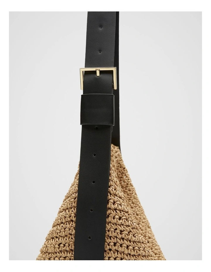 Porto Textured Hobo Bag in Beige image 2