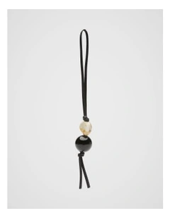 Double Bead Keyring in Black