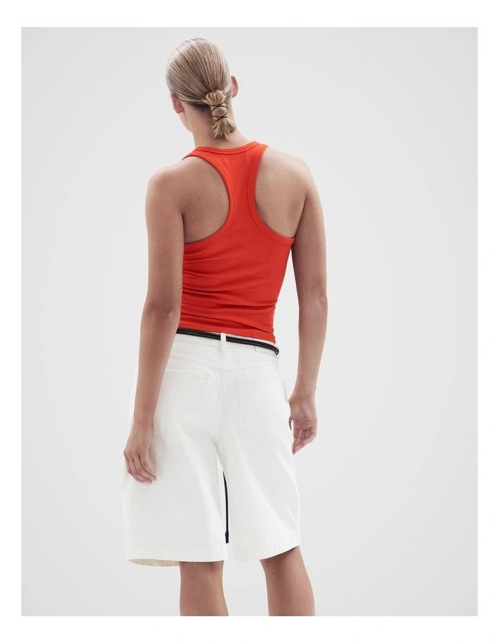 Aus Cotton Scoop Neck Tank in Red image 2