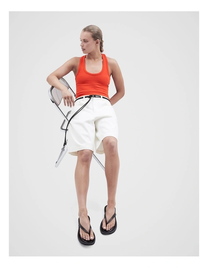 Aus Cotton Scoop Neck Tank in Red image 4