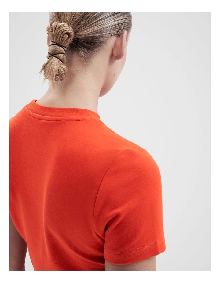 Aus Cotton Fitted Tee in Red image 3