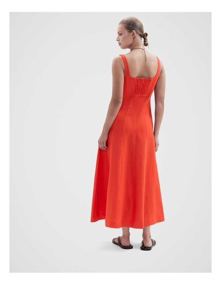 Linen Balconette Midi Dress image 2