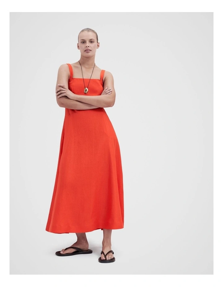 Linen Balconette Midi Dress image 3