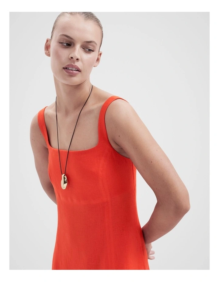 Linen Balconette Midi Dress image 4