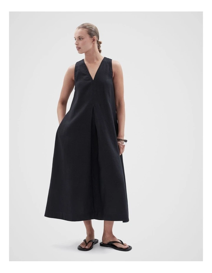 Linen V Neck Maxi Dress image 3