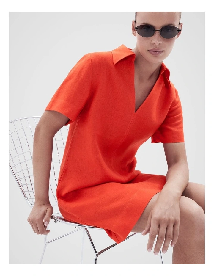 Collared Linen Dress image 3
